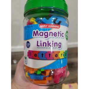 Early Learning Magnetic Linking Letters Jar 40 Pieces 3-6 Years Alphabet Toy